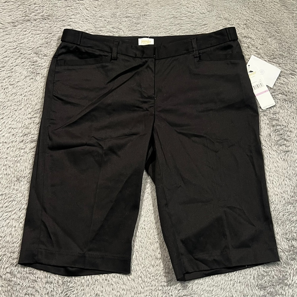 Laundry by Shelli Segal Bermuda Shorts Black‎ Stretch Women's 6 32x12 NWT